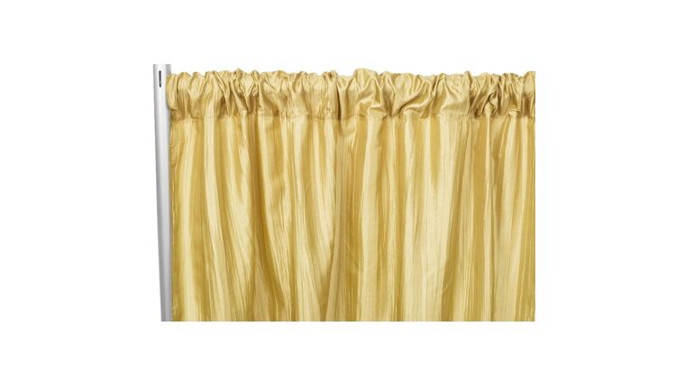 Accordion Crinkle Taffeta 8ft H x 54" W Drape/Backdrop Panel - Gold | Rental