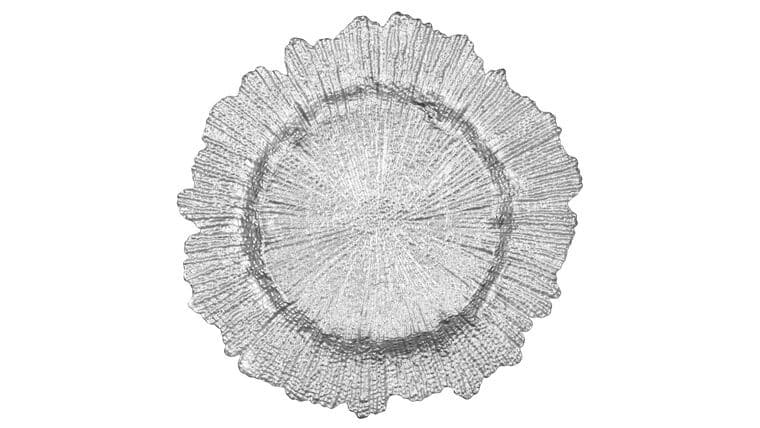 Reef Glass Charger Plate – Silver | Rental
