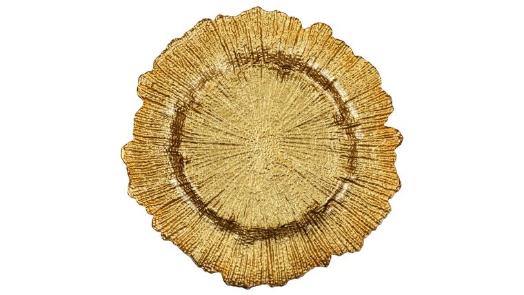 Reef Glass Charger Plate – Gold | Rental