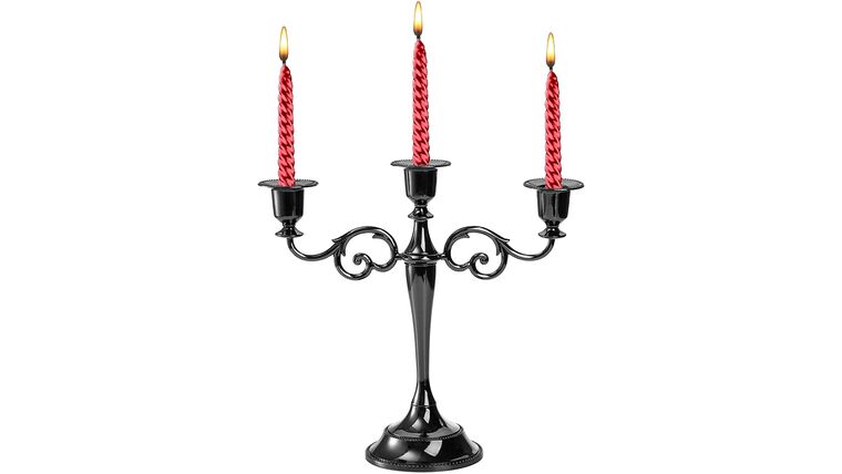 3 Arms Candelabra, 10.4 Inch Tall Black Candle Holder Gothic Candle Holders Candlestick Holder for 1 Inch Diameter Pillar Candles, Halloween Candelabra, Church | Rental 3 Arms Candelabra, 10.4 Inch Tall Black Candle Holder Gothic Candle Holders Candlestick Holder for 1 Inch Diameter Pillar Candles, Halloween Candelabra, Church | Rental
