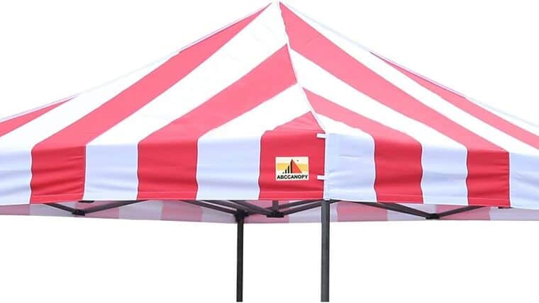 8′ x 8′ Commercial Pop Up Tent – Red Stripe | Rental 8′ x 8′ Commercial Pop Up Tent – Red Stripe | Rental