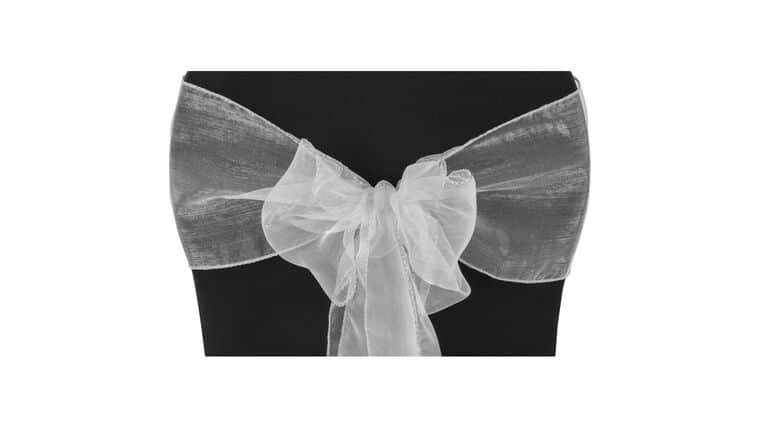 8" x 108" Silver Organza Sash | Rental