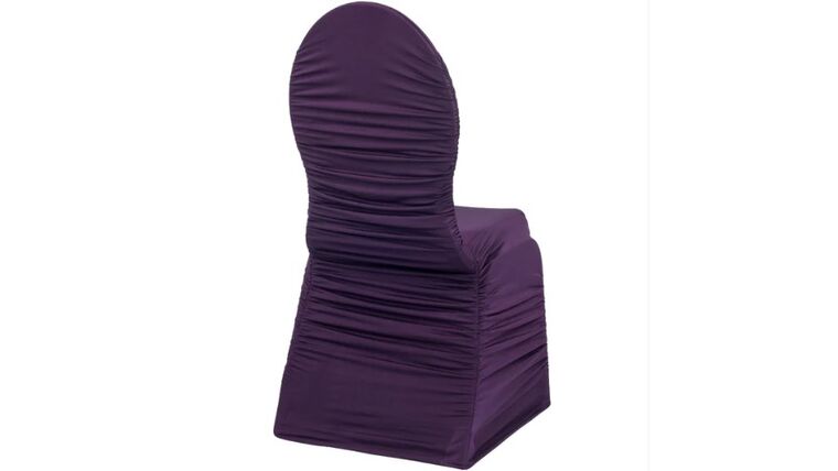 Ruched Fashion Spandex Banquet Chair Cover – Eggplant/Plum | Rental Ruched Fashion Spandex Banquet Chair Cover – Eggplant/Plum | Rental