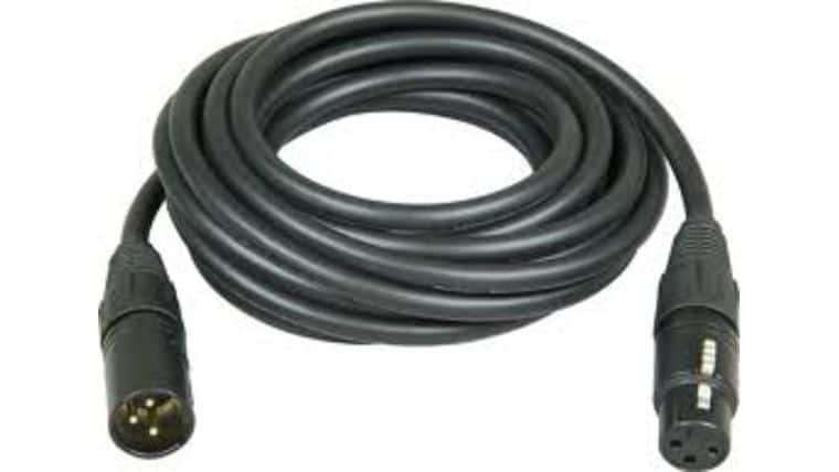 XLR 3-Pin Female to XLR Male Data Cable – 100’ Black | Rental XLR 3-Pin Female to XLR Male Data Cable – 100’ Black | Rental