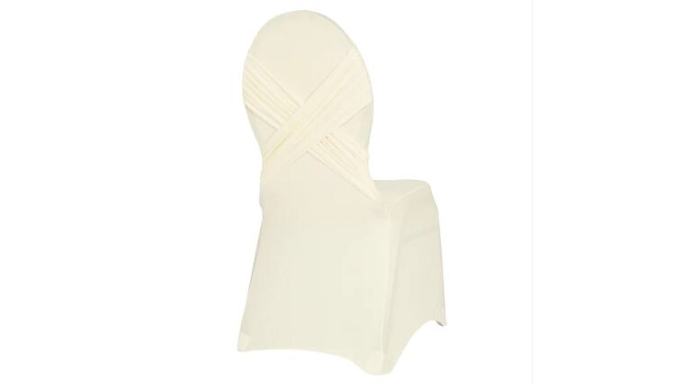 Cross Back Stretch Spandex Banquet Chair Cover – Ivory | Rental