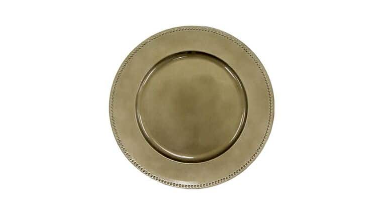 Beaded Acrylic Charger Plate – Champagne | Rental