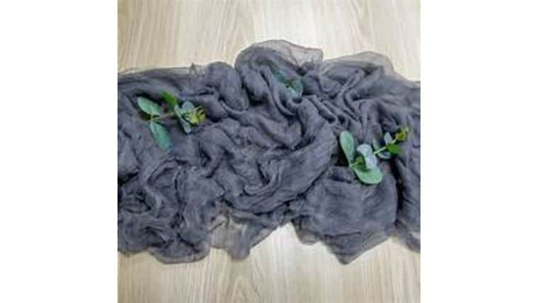 Cheesecloth Table Runner – Dark Gray/Pewter | Rental