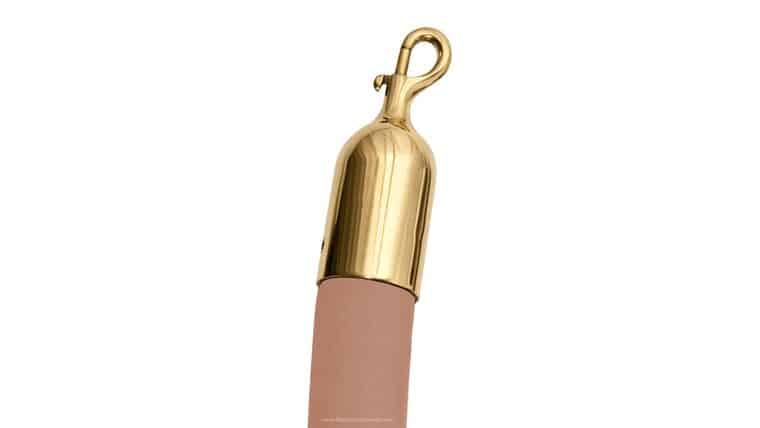 8′ Beige Polyester Velour Stanchion Rope w/Polished Brass Snap Hook End | Rental 8′ Beige Polyester Velour Stanchion Rope w/Polished Brass Snap Hook End | Rental