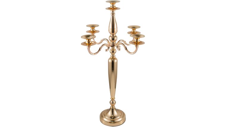 Gold Candelabra Candle Holder for Wedding Centerpiece, 5 Arm Candelabra for Dining Table, Birthday Party, Christmas, Home Decor (28 Inch Tall) | Rental Gold Candelabra Candle Holder for Wedding Centerpiece, 5 Arm Candelabra for Dining Table, Birthday Party, Christmas, Home Decor (28 Inch Tall) | Rental
