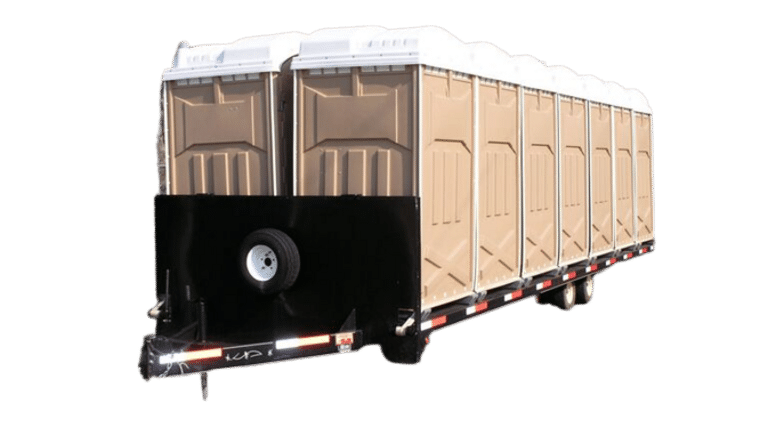 Equipment Trailer – Fixed Deck Over Bumper Pull Restroom – 32′ | Rental