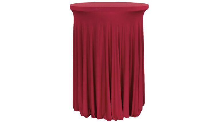 Spandex | Apple Red | Wavy Cocktail Table Cover 30″-32″ | Rental Spandex | Apple Red | Wavy Cocktail Table Cover 30″-32″ | Rental