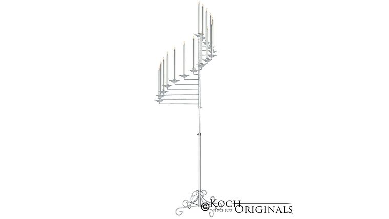 15-Light Spiral Candelabra – Frosted Silver | Rental 15-Light Spiral Candelabra – Frosted Silver | Rental
