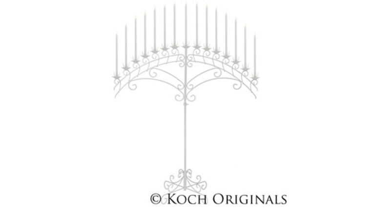 15-Light Fan Floor Candelabra – White | Rental 15-Light Fan Floor Candelabra – White | Rental