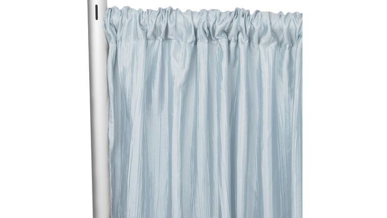 Accordion Crinkle Taffeta 8ft H x 54" W Drape/Backdrop Panel - Baby Blue | Rental