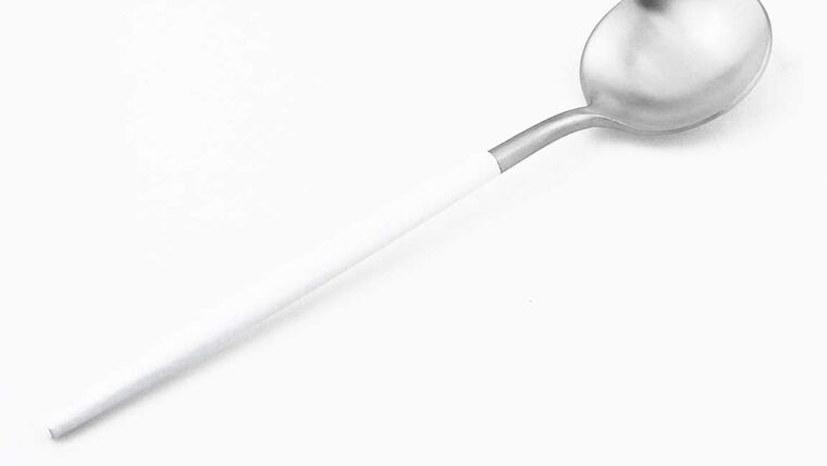 Modern Silver/White Matte Spoon | Rental Modern Silver/White Matte Spoon | Rental