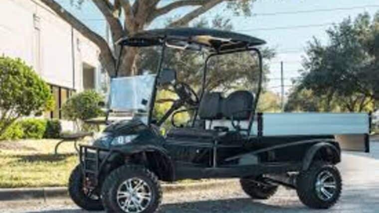 2 Passenger 6′ Flat Bed Golf Cart – Lifted | Rental 2 Passenger 6′ Flat Bed Golf Cart – Lifted | Rental