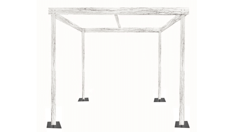 Cabana – 10′ x 10’w x 8’h White Rustic Wood Cabana | Rental