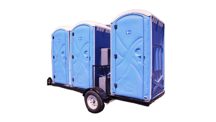 Basic – 3 Stall Portable Restroom Trailer Uniit | Rental
