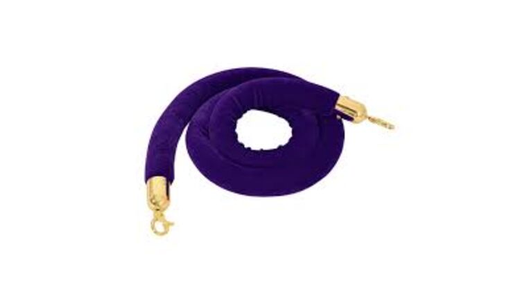 5’ – Purple Velvet Rope Stanchion w/Gold Hook Kit | Rental 5’ – Purple Velvet Rope Stanchion w/Gold Hook Kit | Rental