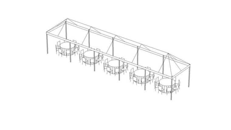 10′ x 50′ Frame Tent – White | Rental