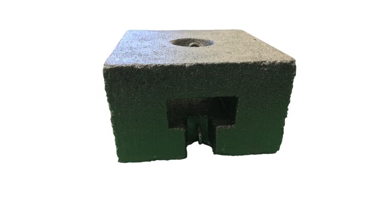 Concrete – 350lb Black Rubber Coated Block And Roll® Tent Ballast Block | Rental
