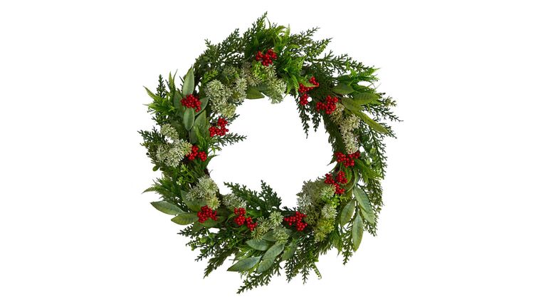 24” Cedar, Eucalyptus and Berries Artificial Christmas Wreath | Rental 24” Cedar, Eucalyptus and Berries Artificial Christmas Wreath | Rental