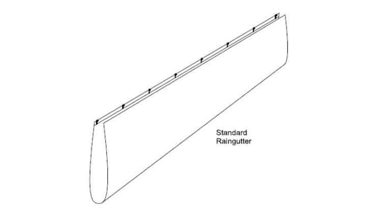 Rain Gutter – 10′ Frame Tent Style – White | Rental