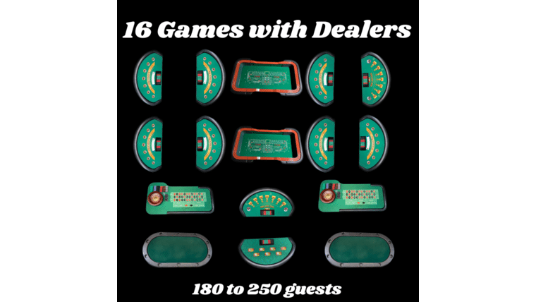 Royal Flush | 16 Table | Casino Game Package | Rental