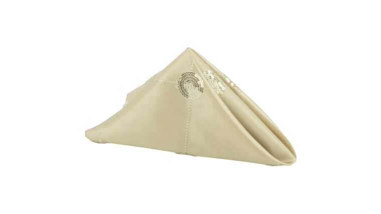 Sequins Taffeta Napkin 20″x20″ – Champagne | Rental Sequins Taffeta Napkin 20″x20″ – Champagne | Rental