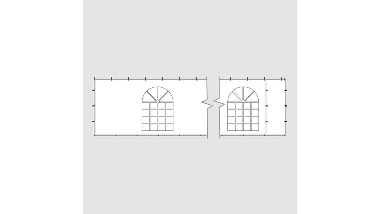 7’H x 30’L Tent Sidewall – White Cathedral Window | Rental 7’H x 30’L Tent Sidewall – White Cathedral Window | Rental