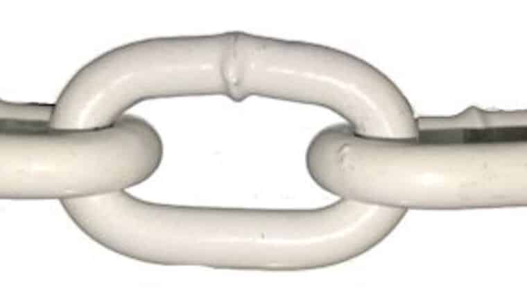 5′ Powder Coated Metal Stanchion Chain – White | Rental 5′ Powder Coated Metal Stanchion Chain – White | Rental