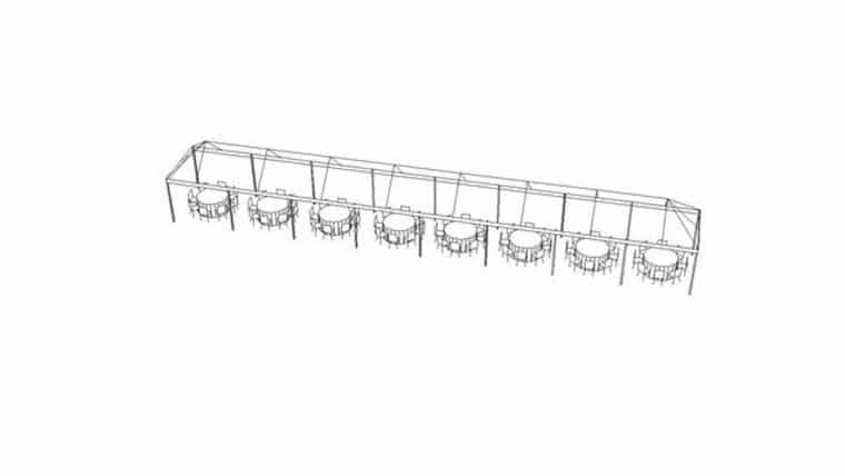 10′ x 80′ Frame Tent | White | Rental