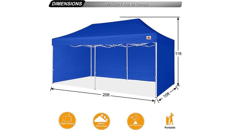 10′ x 20′ Commercial Pop Up Tent – Royal Blue | Rental 10′ x 20′ Commercial Pop Up Tent – Royal Blue | Rental