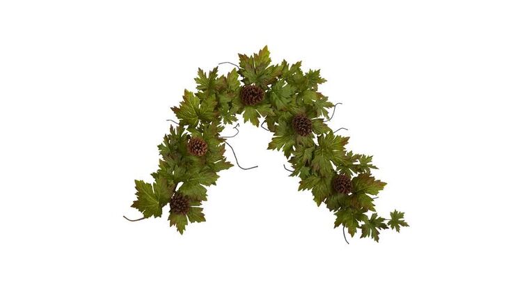 5′ Fall Maple Leaf with Pine Cones Artificial Garland | Rental 5′ Fall Maple Leaf with Pine Cones Artificial Garland | Rental