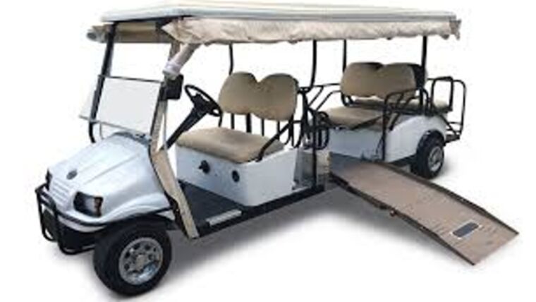 6 Passenger Handicap Limo Golf Cart With Ramp – Lowered | Rental 6 Passenger Handicap Limo Golf Cart With Ramp – Lowered | Rental
