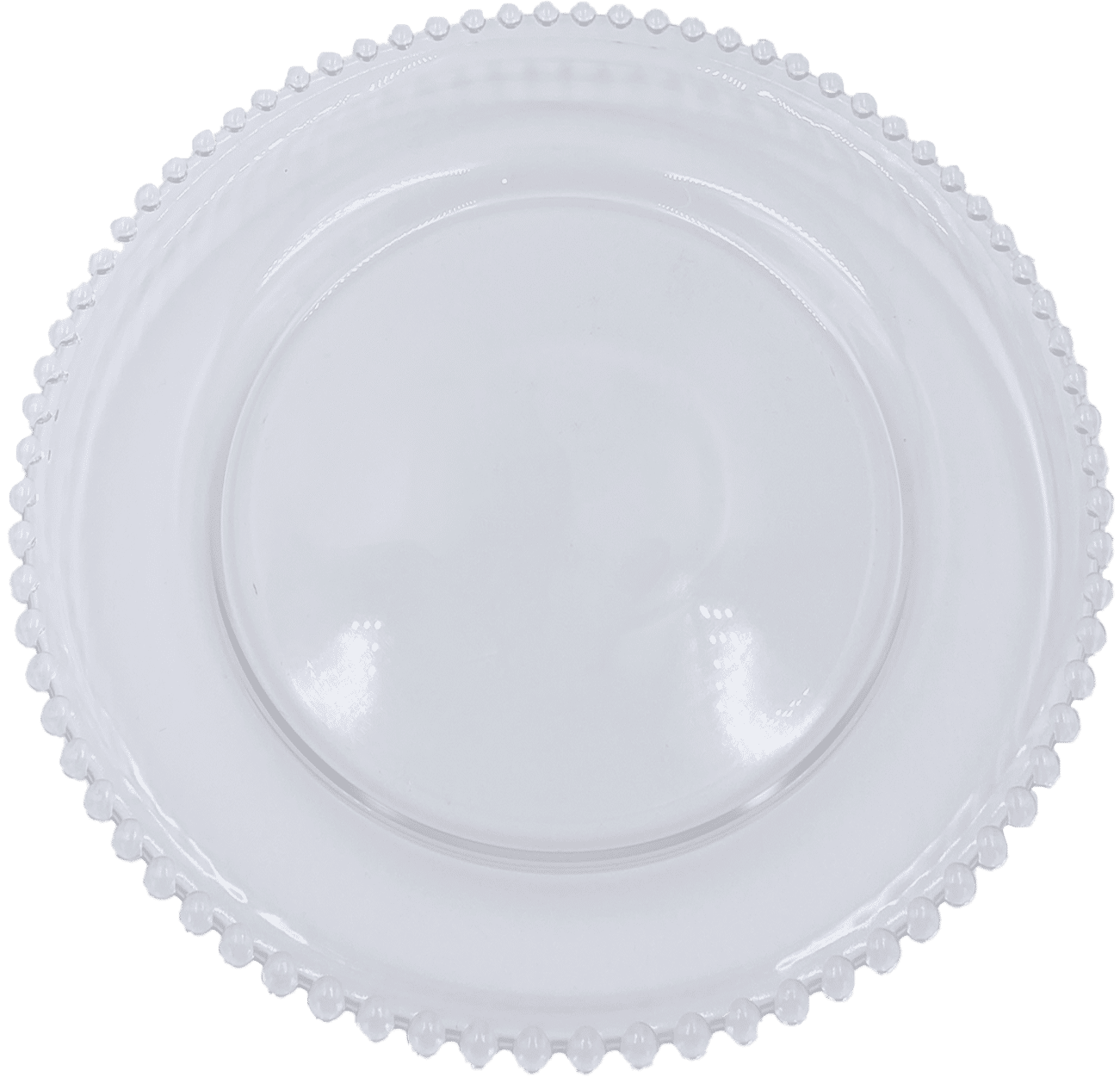 Beaded – Glass Charger Plate in Clear (Item # 0239) | Rental