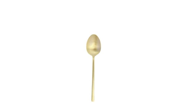 Arezzo Brushed Gold Dessert/Oval Soup Spoon | Rental Arezzo Brushed Gold Dessert/Oval Soup Spoon | Rental