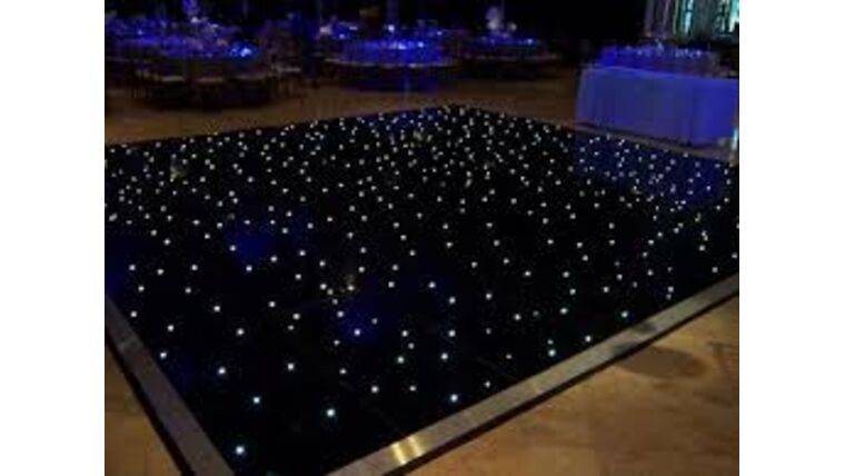 4’x4′ Matte Black LED Star Vinyl Dance Floor Piece | Rental 4’x4′ Matte Black LED Star Vinyl Dance Floor Piece | Rental