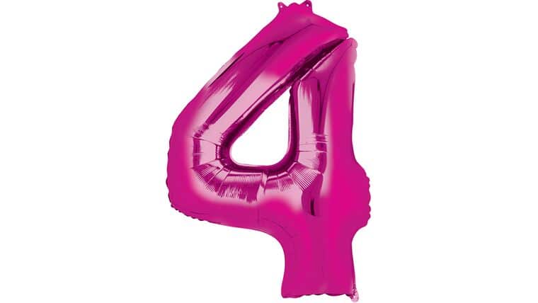 34″ Pink Number 4 Anagram Balloon | Purchase | Rental