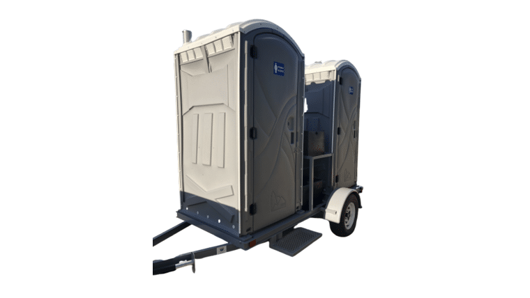 Basic – 2 Stall Portable Restroom Trailer Unit | Rental