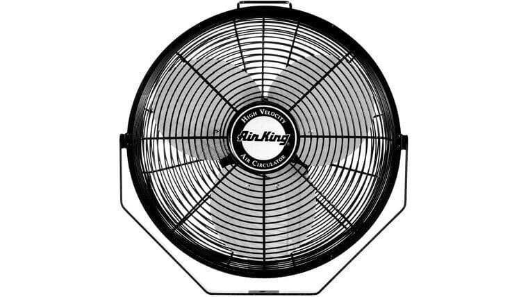 Package – 12″ Air King Commercial 3-Speed Hanging Fan With 8 Nozzle Stainless Steel Misting Ring Package | Rental