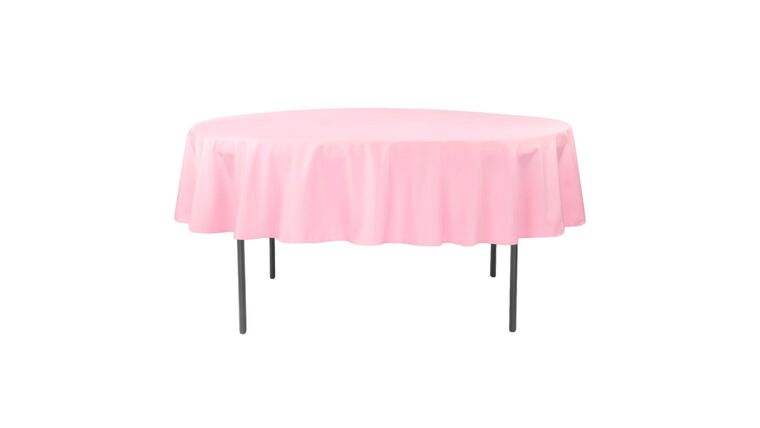 Polyester | Pink | 90" Round Tablecloth | Rental