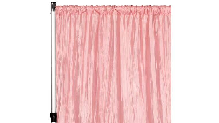 Accordion Crinkle Taffeta 8ft H x 54" W Drape/Backdrop Panel - Dusty Rose/Mauve | Rental