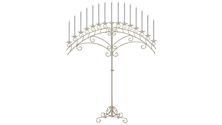 15-Light Fan Floor Candelabra – Gold Leaf | Rental 15-Light Fan Floor Candelabra – Gold Leaf | Rental