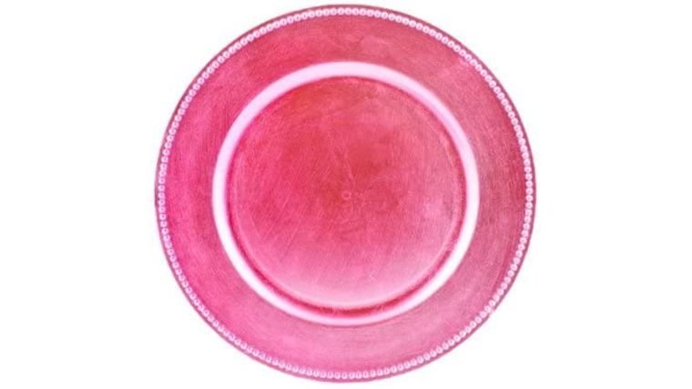 Beaded Acrylic Charger Plate – Light Pink | Rental
