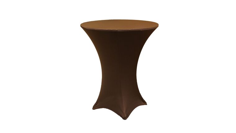 Spandex | Chocolate Brown | 36″ Round Cocktail Table Cover | Rental