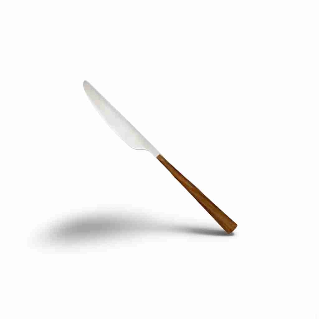 Geometric | Brown Wood | Dinner Knife | Rental