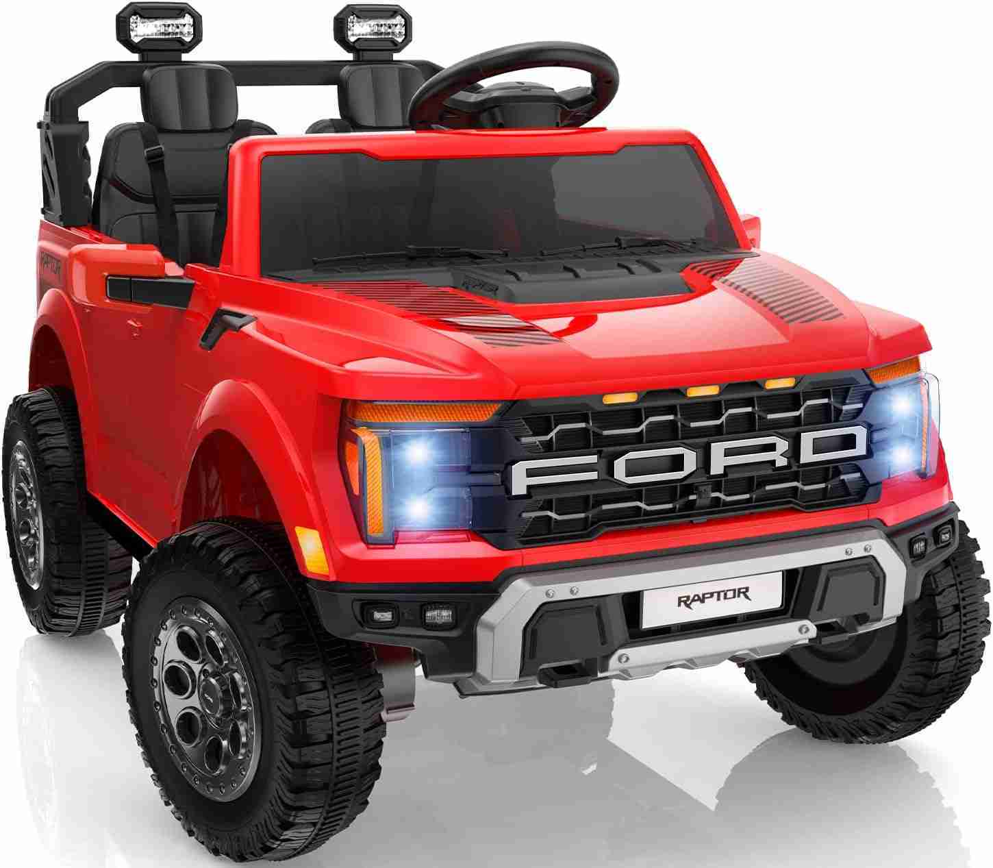 First Ride On 24V 2 Seater Ride on Toys for Kids, Licensed Ford F-150 Raptor Kids Electric Vehicles w/Remote Control, Power Pedal and Durable Wheels, LED Lights, Bluetooth, Truck Bed Storage (Red) : Toys & Games | Rental First Ride On 24V 2 Seater Ride on Toys for Kids, Licensed Ford F-150 Raptor Kids Electric Vehicles w/Remote Control, Power Pedal and Durable Wheels, LED Lights, Bluetooth, Truck Bed Storage (Red) : Toys & Games | Rental