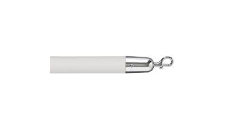 8′ White Vinyl Stanchion Rope w/Polished Chrome Ends | Rental 8′ White Vinyl Stanchion Rope w/Polished Chrome Ends | Rental
