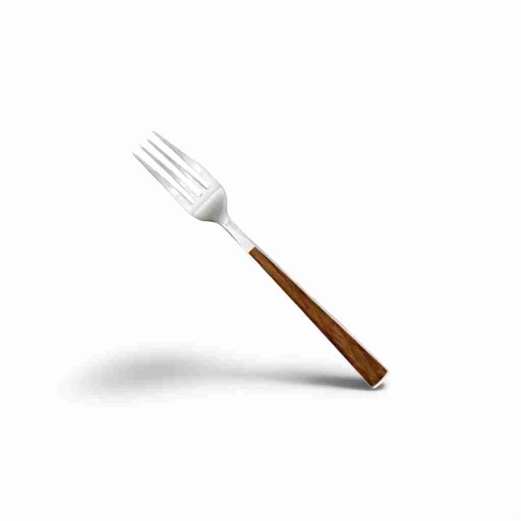 Geometric | Brown Wood | Dinner Fork | Rental